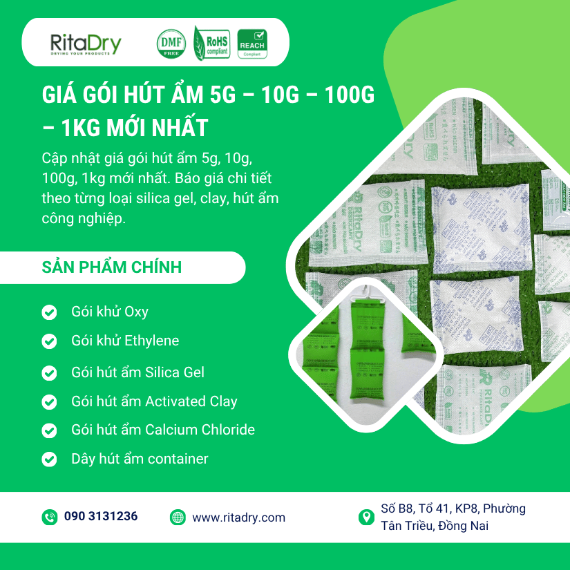 Giá Gói Hút Ẩm 5g – 10g – 100g – 1kg Mới Nhất