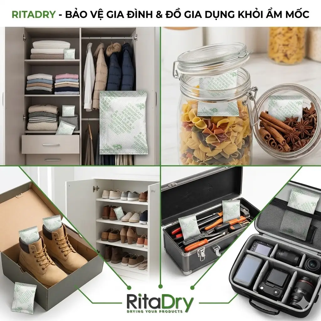Ứng Dụng Gói Hút Ẩm Silica Gel Trong Ngành Gia Dụng