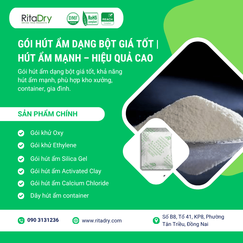 Gói Hút Ẩm Dạng Bột Giá Tốt | Hút Ẩm Mạnh – Hiệu Quả Cao